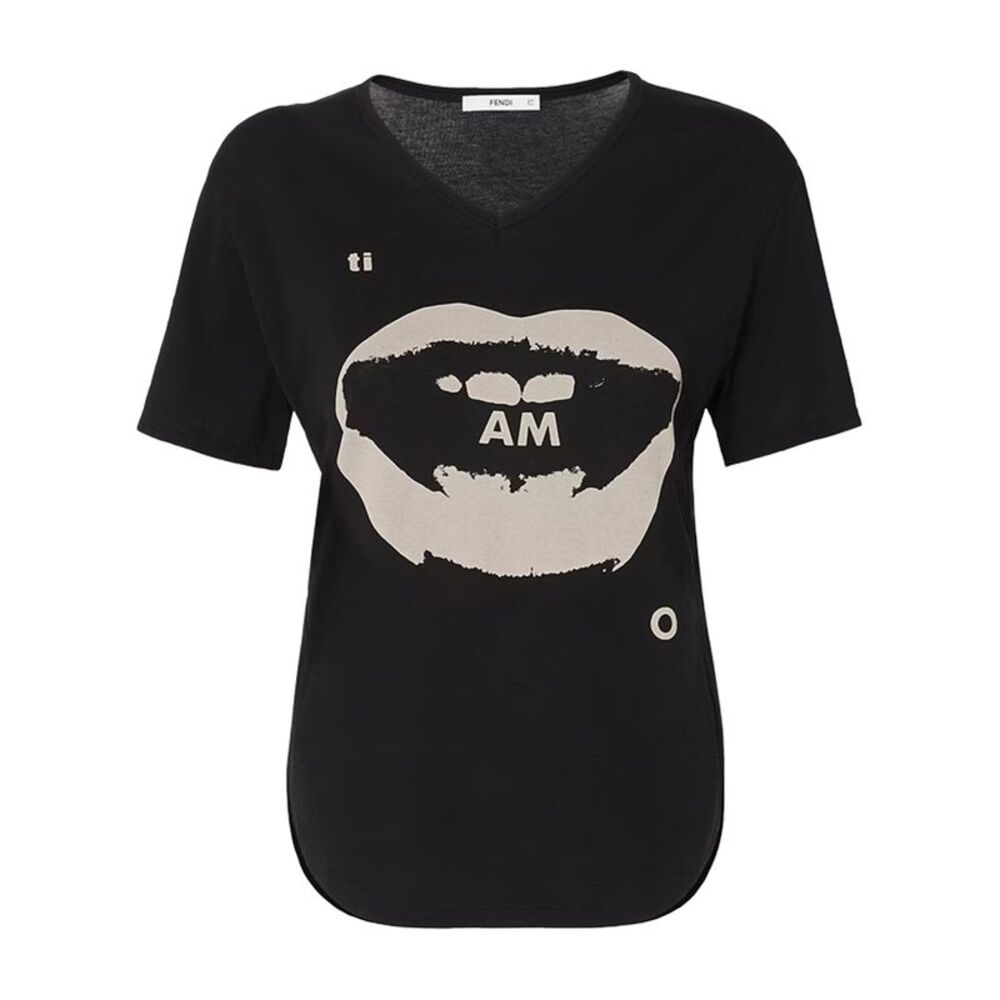 Fendi Women T-Shirt In Jersey Con Stampa Ti Amo